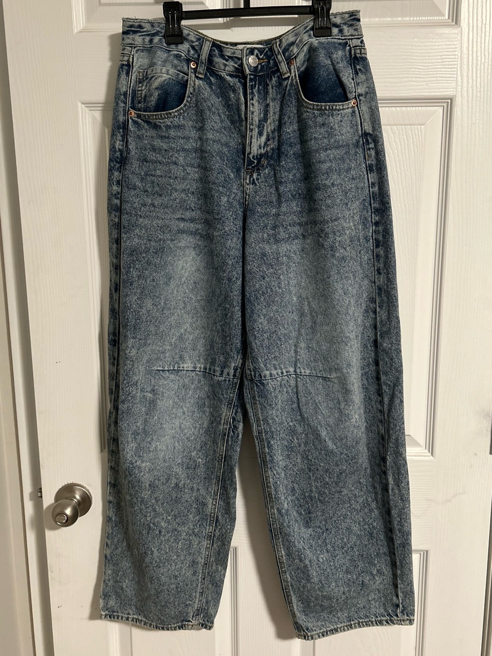 barrel leg boyfriend jeans acid wash SONG denim 100% cotton